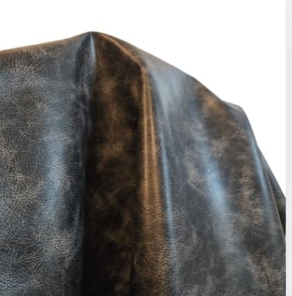 Black Vintage Distressed Soft Faux Leather Fabric PU Peta Approved Vegan