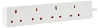 PRO ELEC PELB1904 4 Gang Extension Lead White, 3m