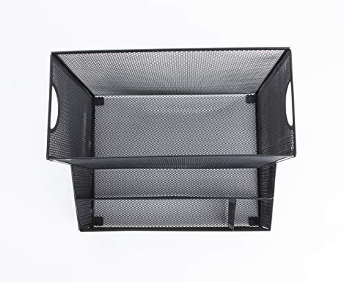 Mind Reader Desktop Organizer, Vertical File Storage, Letter Size, Office, Metal Mesh, 12.15" L x 9.5" W x 9.5" H, Black
