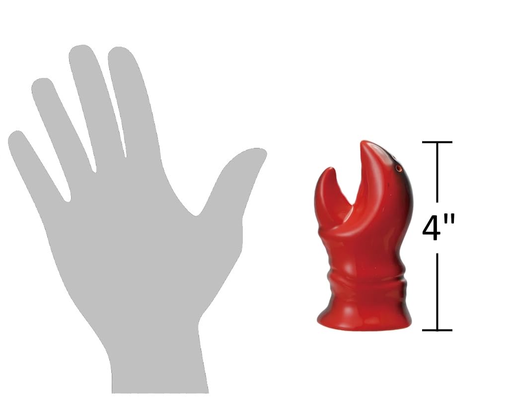 The Bridge Collection Novelty Lobster Claw Salt and Pepper Shaker Set - Unique Ocean Inspired Table Decor - Perfect for Nautical and Seafood Themed Kitchens