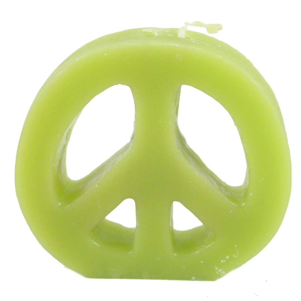 Candlestock Handmade Colorful Peace Sign Candle - Red - Yellow - Green - Blue - Lavender - Pink (Blue)