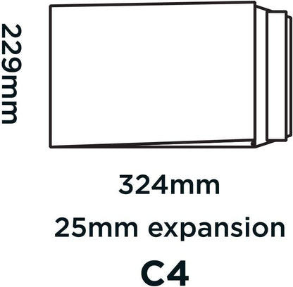 25 x HSD C4 Gusset Envelopes Strong A4 Manilla 25mm Expanding Archive Width Peel & Seal