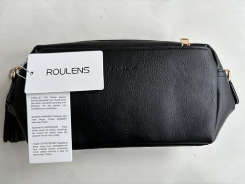 Roulens Small Crossbody Bag with 3 Zip Compartments,Vegan Leather Phone Bag for Women,Shoulder Bag with Adjustable and Removable Wide Strap