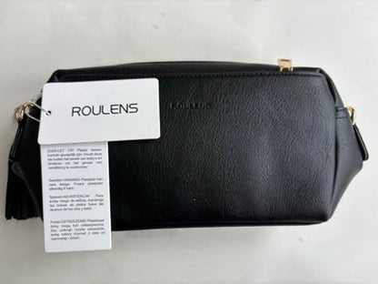 Roulens Small Crossbody Bag with 3 Zip Compartments,Vegan Leather Phone Bag for Women,Shoulder Bag with Adjustable and Removable Wide Strap