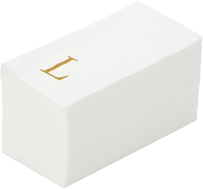 Luxenap 15.8 X 7.9 Inch Linen-Feel Guest Towels, 50 Lettered Hand Towels