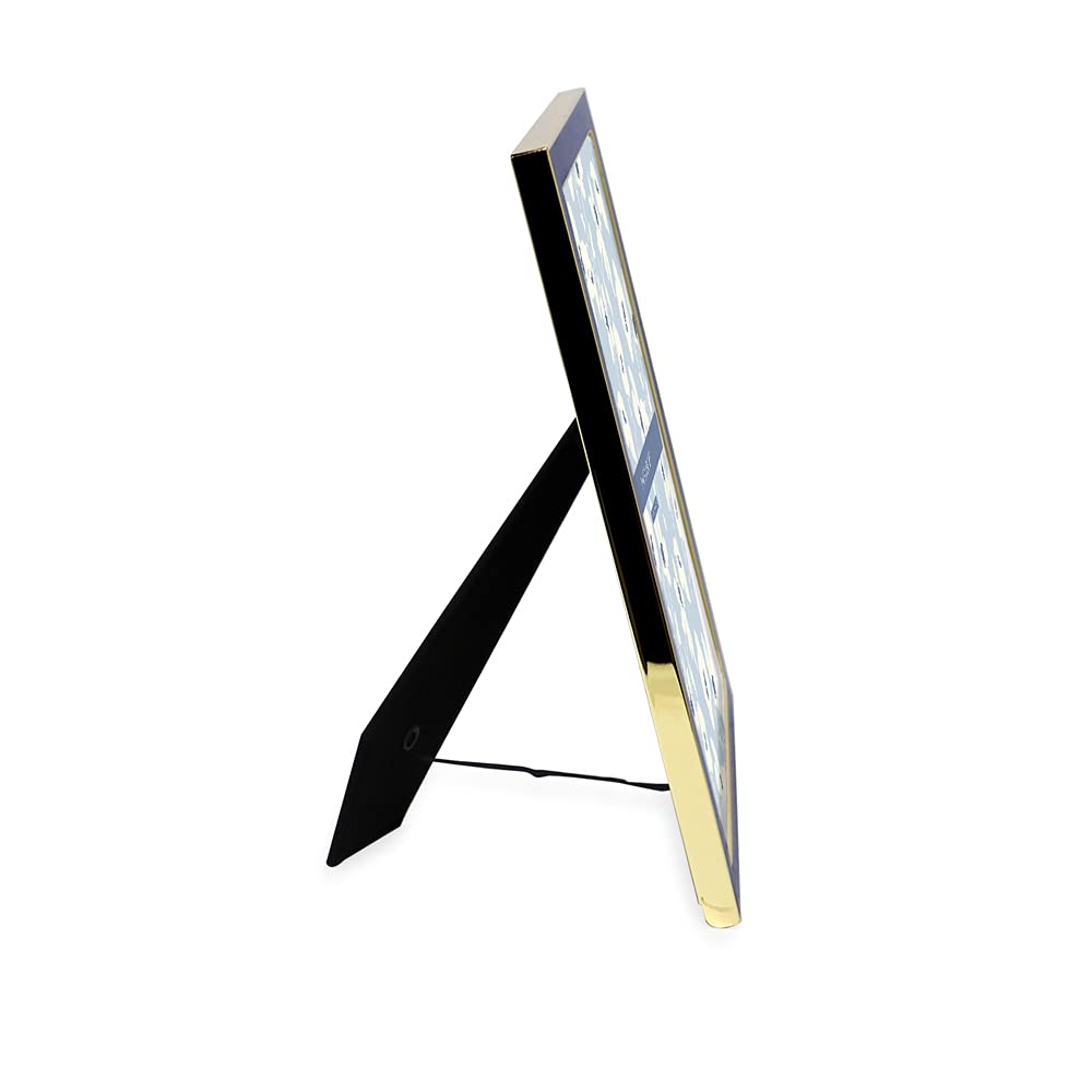 Laura Ashley 8x10 Navy Enamel Picture Frame, Gold Metal Edge with Easel, for Countertop, Counterspace, Tabletop Display, Bookshelf, Desk, Wall Décor, Photo Gallery (8x10, Navy W/Gold)