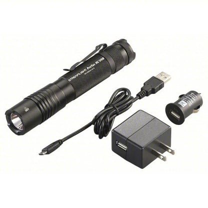 Streamlight 88054 ProTac HL USB 1000-Lumen Multi-Fuel USB Rechargeable Professional Tactical Flashlight with 120V AC/12-Volt DC Charger, and Holster, Black, Clear Retail Packaging