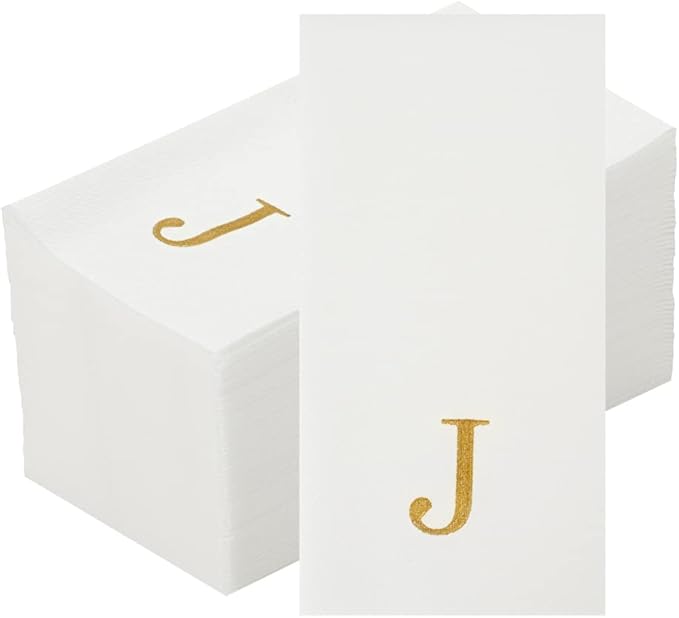 Luxenap 15.8 X 7.9 Inch Linen-Feel Guest Towels, 50 Lettered Hand Towels
