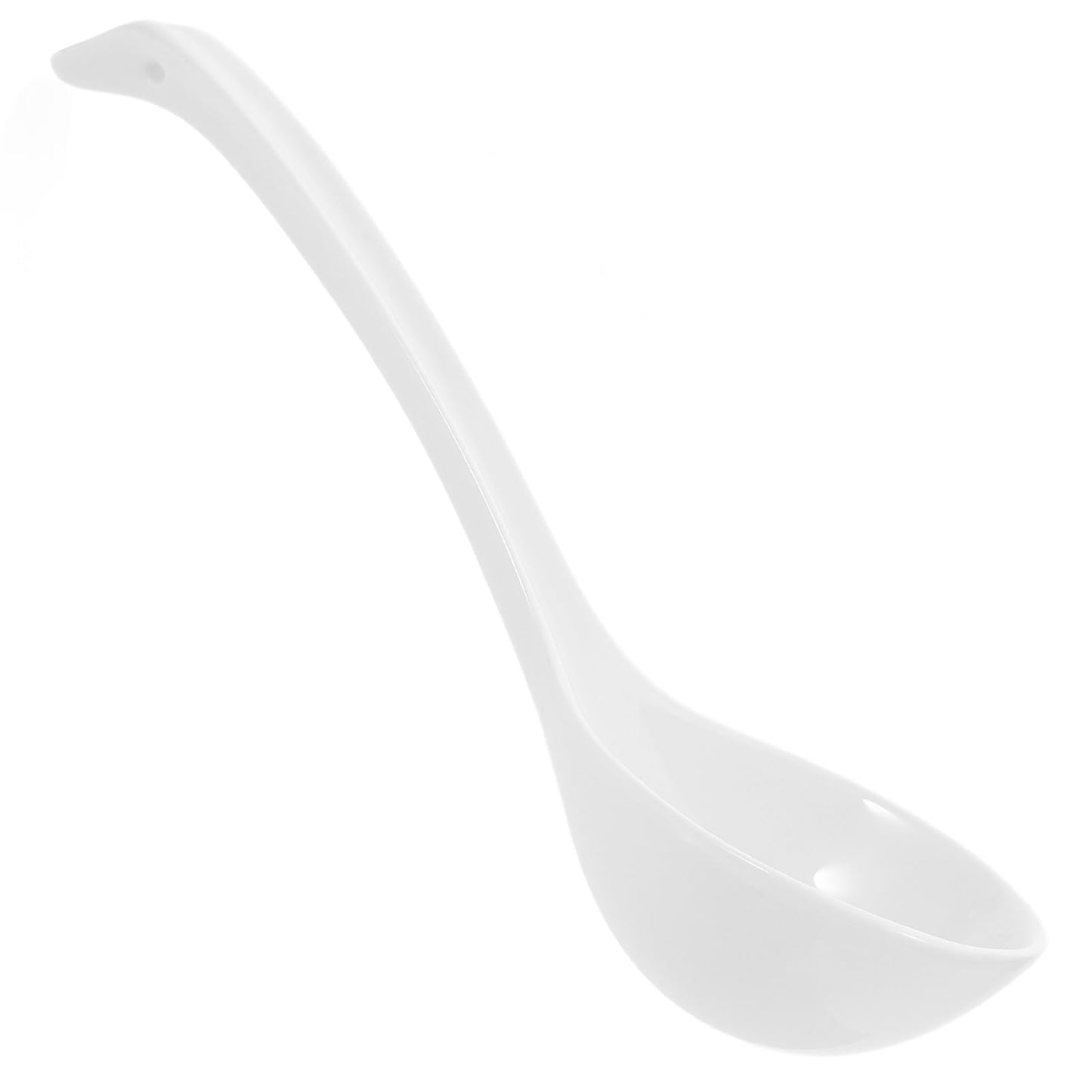 OSOLADY Bone China Asian Soup Spoon Ramen Noodle Spoon for Wonton Pho Miso Soup Microwave and Dishwasher Safe Long Handle Rice for Stirring and Pouring 10.23 in