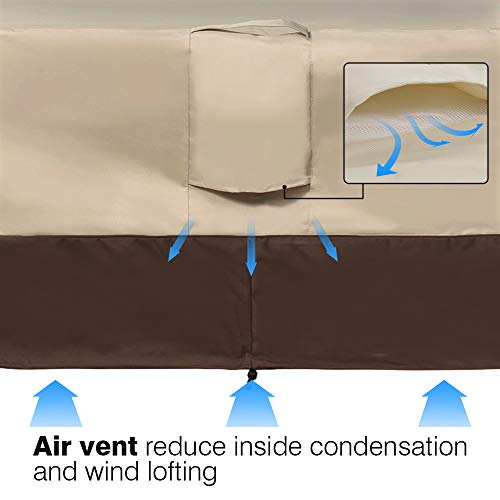 Vailge Rectangular/Oval Patio Table Cover, Heavy Duty and Waterproof Outdoor Lawn Patio Furniture Covers, X-Large Beige & Brown