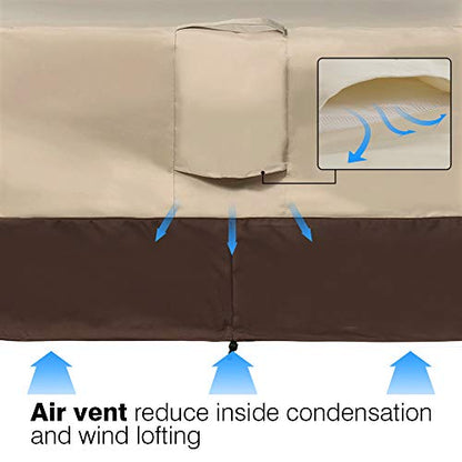 Vailge Rectangular/Oval Patio Table Cover, Heavy Duty and Waterproof Outdoor Lawn Patio Furniture Covers, X-Large Beige & Brown