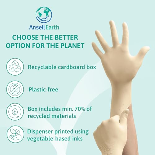 Ansell MicroFlex 63-864, Disposable Gloves with Textured Fingertips, Industrial Safe Latex Gloves, Powder Free Certified Food Gloves, Multipurpose Work Gloves, White Latex Gloves Small, 100 Gloves