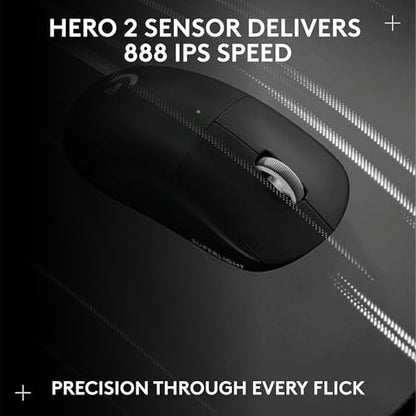 Logitech G PRO X SUPERLIGHT 2 Wireless Gaming Mouse, 60g Pro-Grade with 5 Programmable Buttons, 44k DPI Sensor, 8kHz Report Rate, USB-C Charging for PC/Mac - Black