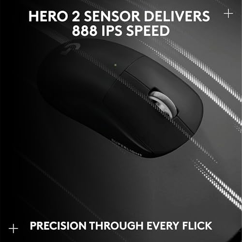 Logitech G PRO X SUPERLIGHT 2 Wireless Gaming Mouse, 60g Pro-Grade with 5 Programmable Buttons, 44k DPI Sensor, 8kHz Report Rate, USB-C Charging for PC/Mac - Black