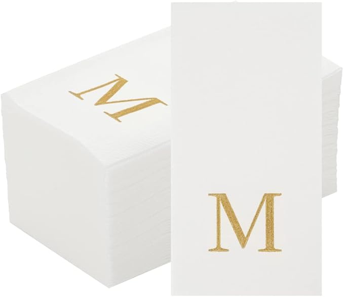 Luxenap 15.8 X 7.9 Inch Linen-Feel Guest Towels, 50 Lettered Hand Towels