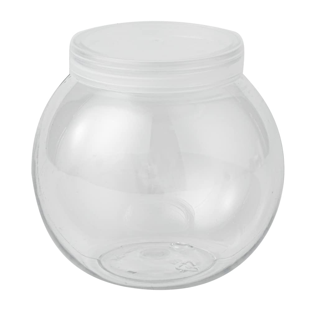 Restaurantware 3 Ounce Candy Jars 100 Disposable Small Jars - Snap-On Lids Included Bulbous Design Clear Plastic Yogurt Parfait Jars For Snacks Spices And Desserts