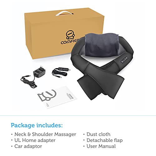 COMFIER Shiatsu Neck and Shoulder Massager,FSA HSA Eligible,Gifts for Mom Dad,Deep Kneading Massage Pillow with Heat, Back Massager, Pillow Massage, Black