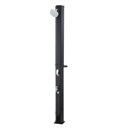 VEVOR Solar Shower, 9.2 Gal, 6.4FT Showerhead Height Outdoor Shower, Black, with Handheld & Foot Faucet, Hot & Cold Water Adjustment, Freestanding for Backyard Poolside Beach Pool