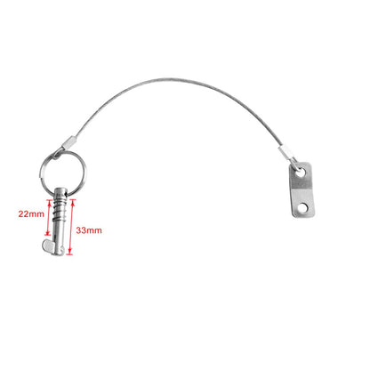 4 Pack Quick Release Pin 1/4" Diameter w/Drop Cam & Spring - Lanyard Prevents Loss, Full 316 Stainless Steel, Bimini Top Pin, Marine Hardware, Free Installation Screws