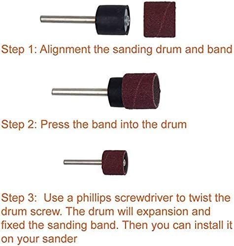 338pcs Sanding Drum Kit with Free Box fits Dremel Includes Rubber Drum Mandrels - 1/2, 3/8 & 1/4"#21-MST