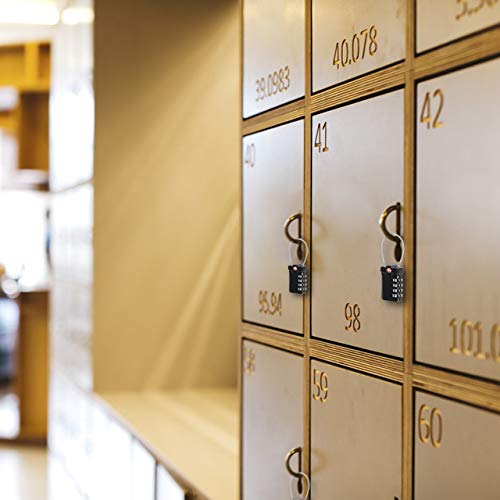 TSA Approved Locks for Luggage, 2 Pack Combination Travel Steel Cable Lock, Re-settable 4 Digit Padlocks with Inspection Indicator, Alloy Body Keyless Padlock for Lockers, Backpacks, Bags - Black