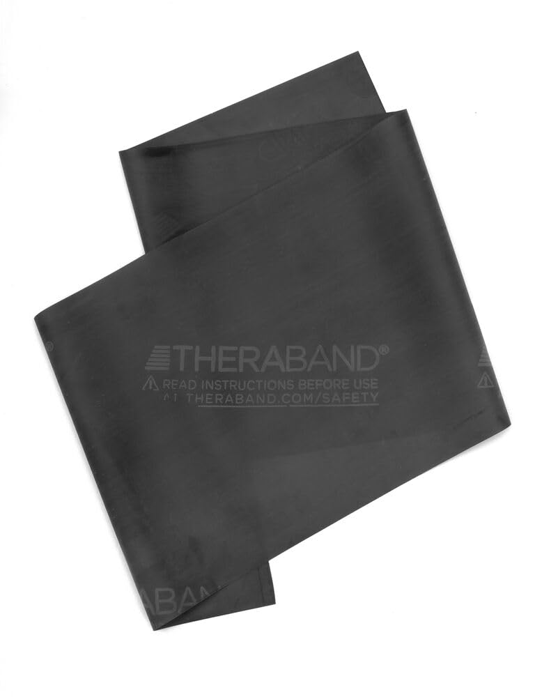 THERABAND Resistance Bands, 6 Yard Roll Professional Latex Elastic Band For Upper & Lower Body, Core Exercise, Physical Therapy, Pilates, Home Workouts, Rehab, Black, Special Heavy, Level 6