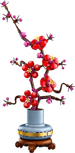 LEGO Botanicals Plum Blossom Set For Adults - Artificial Flowers for Indoor - Gifts for Mothers - Home Office Decor Display Piece incl. a Buildable Flowerpot - Botanical Collection - 10369