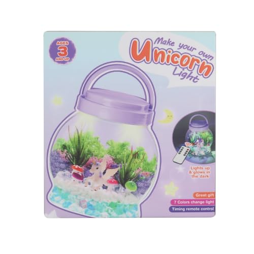SLDALES DIY Unicorn Night Light,Terrarium Kit with Plant Garden Toys for 3 4 5 6 7 8+ Years Old Kids,Unicorn Gifts for Girls
