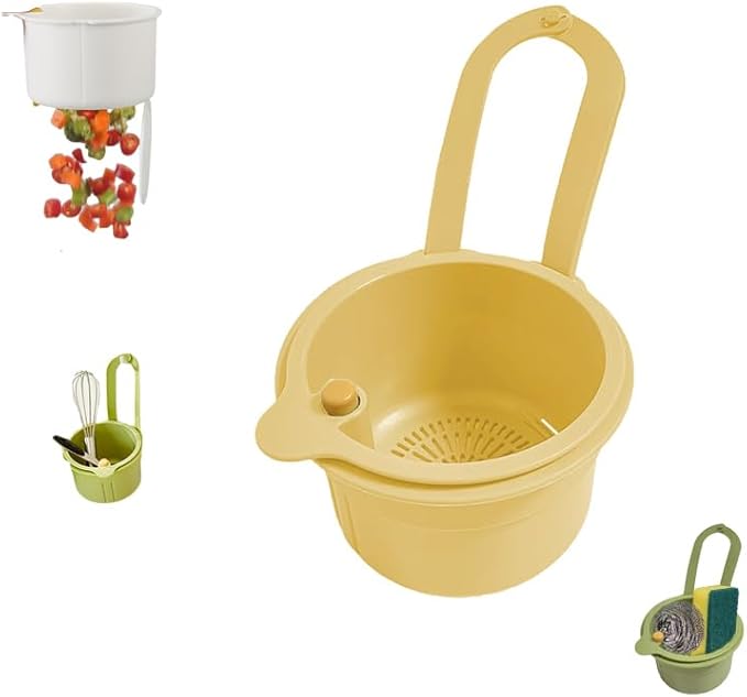Kitchen Sink Strainer Basket, Hanging Corner Food Scrap Catcher, Sink Basket