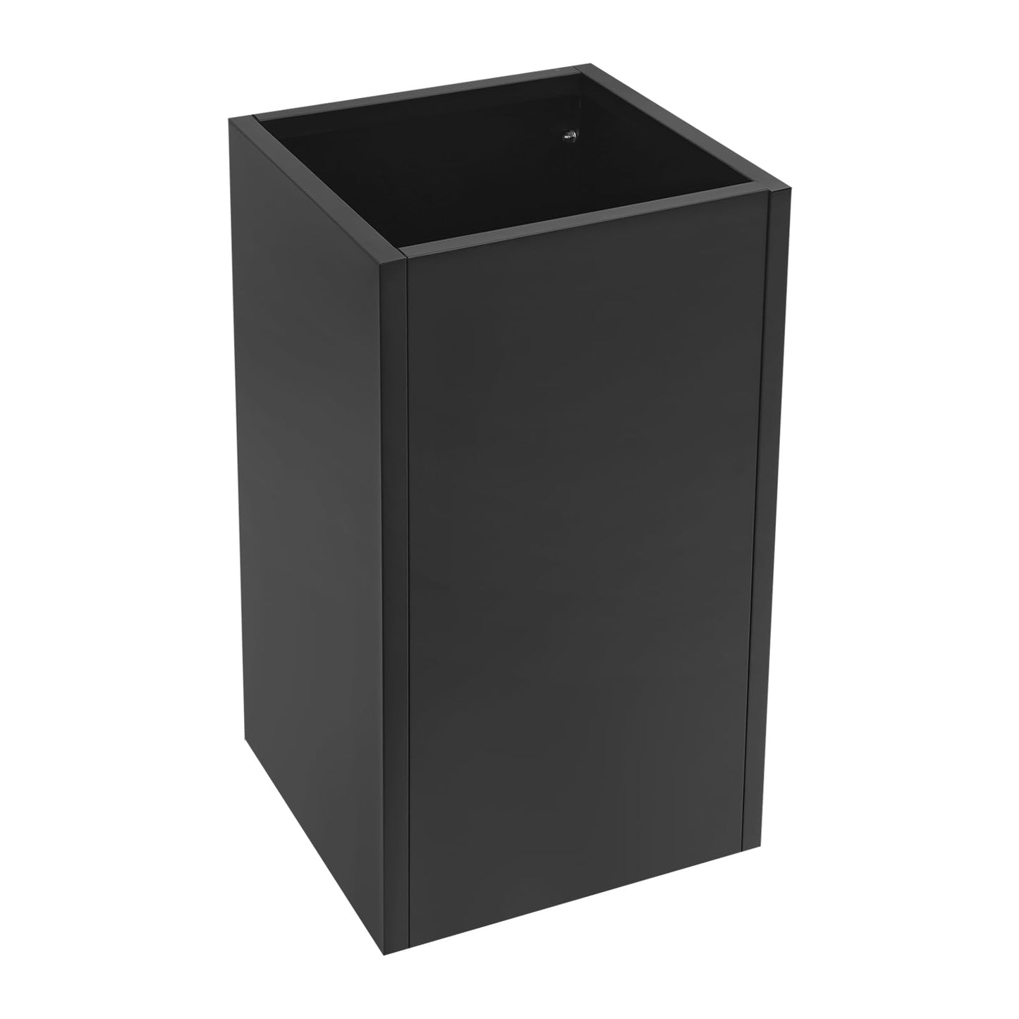 Titunjian Metal Planter Box Rectangular Planter Outdoor Planter Box with Drainage Hole Flower Box Span Divider Large Plant Pot for Balcony Patio Yard Garden (Black, 16 x 16 x 30 Inch)
