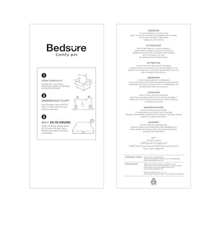 Bedsure Large Dog Bed Washable - Orthopedic Dog Bed and Mattress Mat for Dog Crate with Removable Plush Sherpa Cover, Gifts for Dog, Grey, 91x69x7.6cm