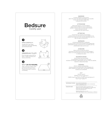 Bedsure Large Cat Beds - 63x53x20cm Round Washable Dog Bed for Small Dogs, Pet Bed for Small Dog and Puppy with Slip-Resistant Bottom and Reversible Cushion, Grey