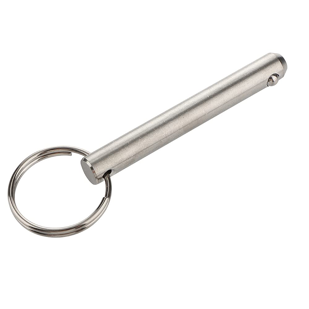 2 Pcs Large Quick Release Pins, Diameter 3/8"(9.5mm), Usable Length 2.4"(61mm), Overall Length 3"(76mm), Full 316 Stainless Steel, Bimini Top Pin, Marine Hardware