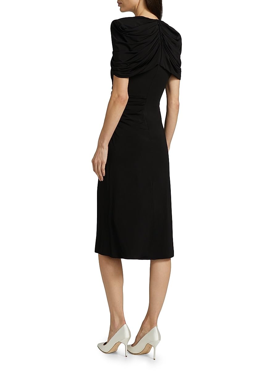 Stella McCartney, Draped Cape Midi-Dress, 40 (4-6), Black