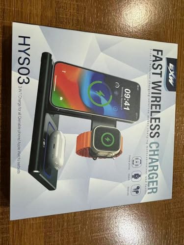 Wireless Charger,Foldable 3 in 1 Wireless Charger Stand for Apple Watch,Airpods Pro/3/2,Fast Wireless Charging Station for iPhone 17/Air/16/15/14/13/12/11/XS/XR/X/8（No Plug Included)