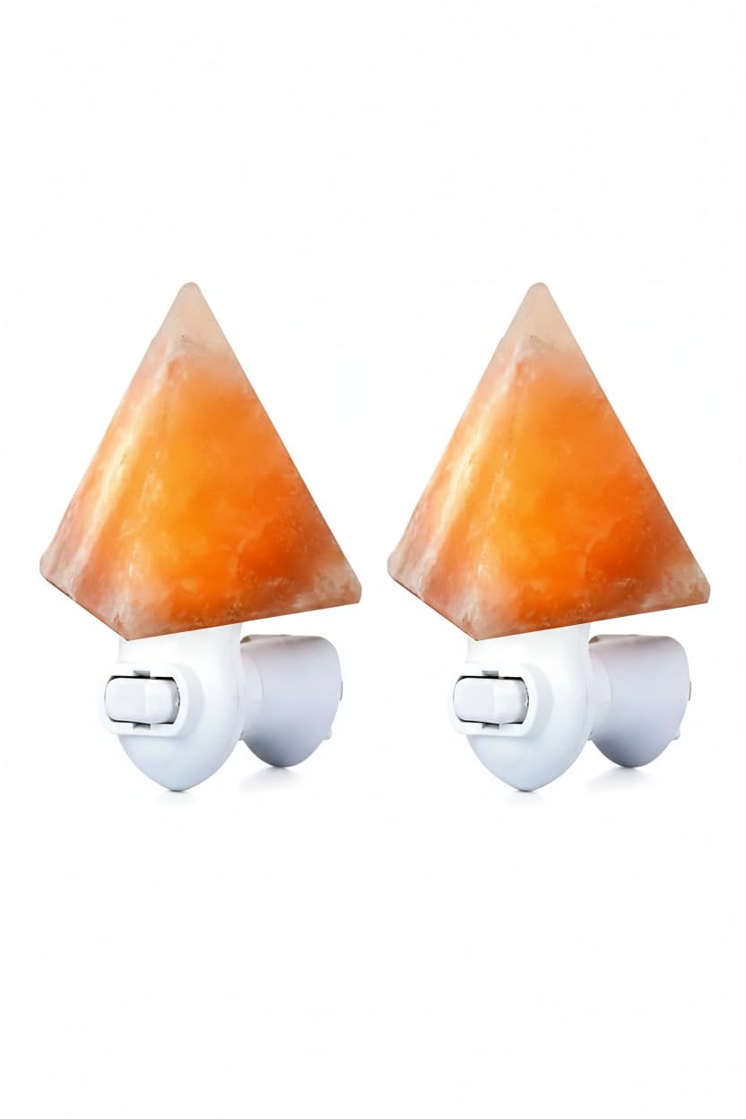 NatureBoost Himalayan Pink Salt Night Lights (Pyramid, 2)