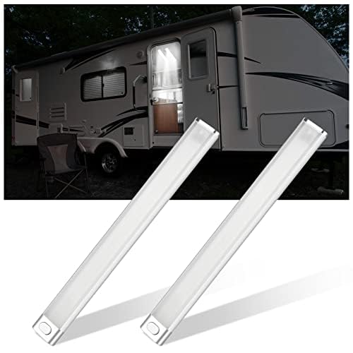 URAQT 12V LED Interior Lights Bar, 120 LED Universal Strip Light with On/Off Switch, 2 Pack Motorhome Interior Lights Ceiling Roof Lights Indoor for Camper Van Caravan RV Indoors Strip Light
