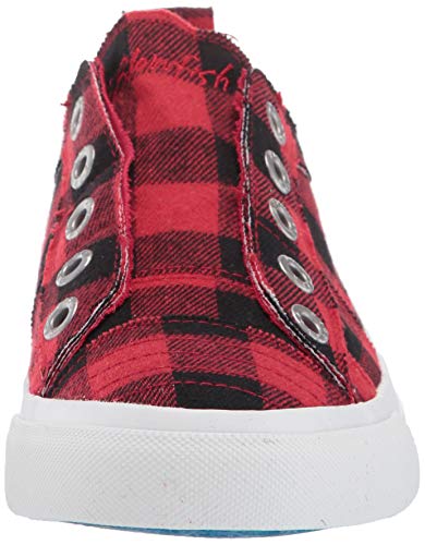 Blowfish Malibu Women's Play Slip On Sneaker, Red Buffalo Plaid