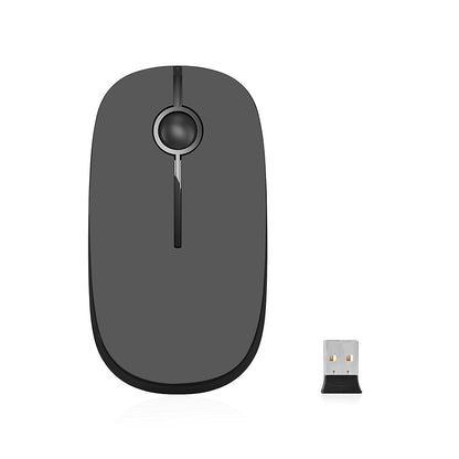 VssoPlor Wireless Mouse, 2.4G Slim Portable Computer Laptop Mouse with Nano Receiver Quiet Silent Optical Mice for Notebook, PC, Laptop, Computer-Black and Gold