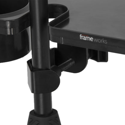 Gator Frameworks Microphone Stand Accessory Tray with Drink Holder and Guitar Pick Tab, 12" x 7" (GFW-MIC-ACCTRAY)