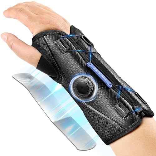 NEENCA Carpal Tunnel Wrist Brace for Night Support,Knob Adjustable Hand Brace for Tendonitis,Arthritis Pain£¬Sprain,Wrist Splint Support with Sleeves for Women&Men. (Right Hand, Large)