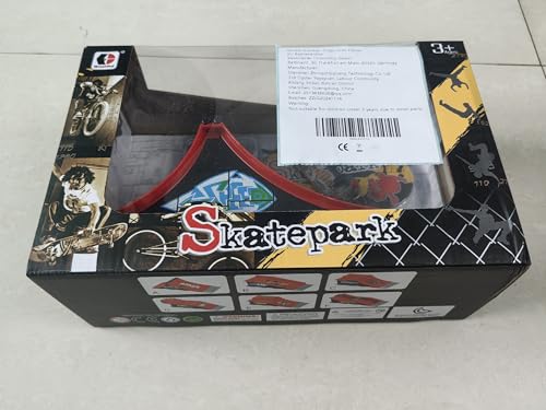 Sipobuy DIY Assembly Mini Finger Skateboard Deck Truck Skate Park Board With Ramp Accessories Sets (Scene A)
