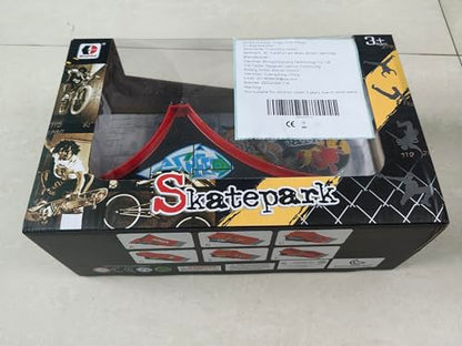 Sipobuy DIY Assembly Mini Finger Skateboard Deck Truck Skate Park Board With Ramp Accessories Sets (Scene A)