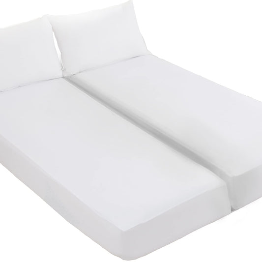 Kingnex Waterproof Split King Mattress Protector for Adjustable Beds Soft Cooling Bamboo Viscose Jersey Fitted Matress Cover