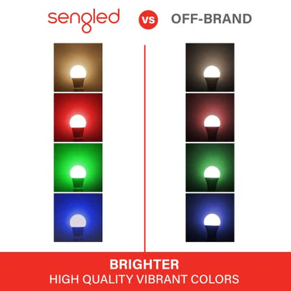 Sengled Smart Light Bulbs, Color Changing Alexa/Bluetooth Mesh, Dimmable LED Bulb A19 E26 Multicolor, High CRI, High Brightness, 8.7W 800LM, 1Pack