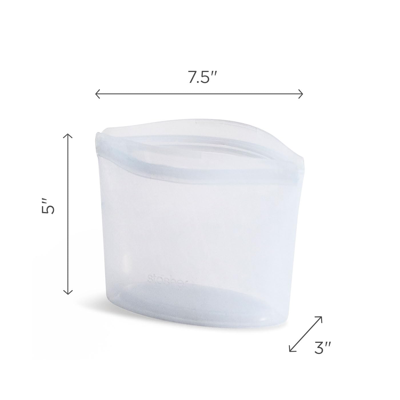Stasher Premium Silicone Reusable Food Storage Bowl, Clear, Microwave, Sous Vide, Dishwasher, Oven and Freezer Safe, BPA Free, Leak-free, Eco-friendly, 4-Cup Bowl