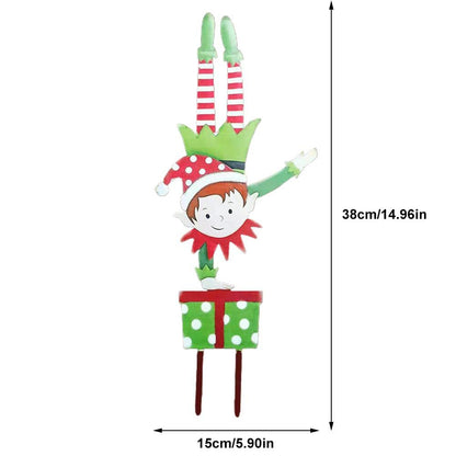 shenruifa Christmas Elf Garden Stake, Metal Gnome Yard Stake Wrought Iron Elf Ornament Yard Signs Decor Outdoor Holiday Decoration (a)