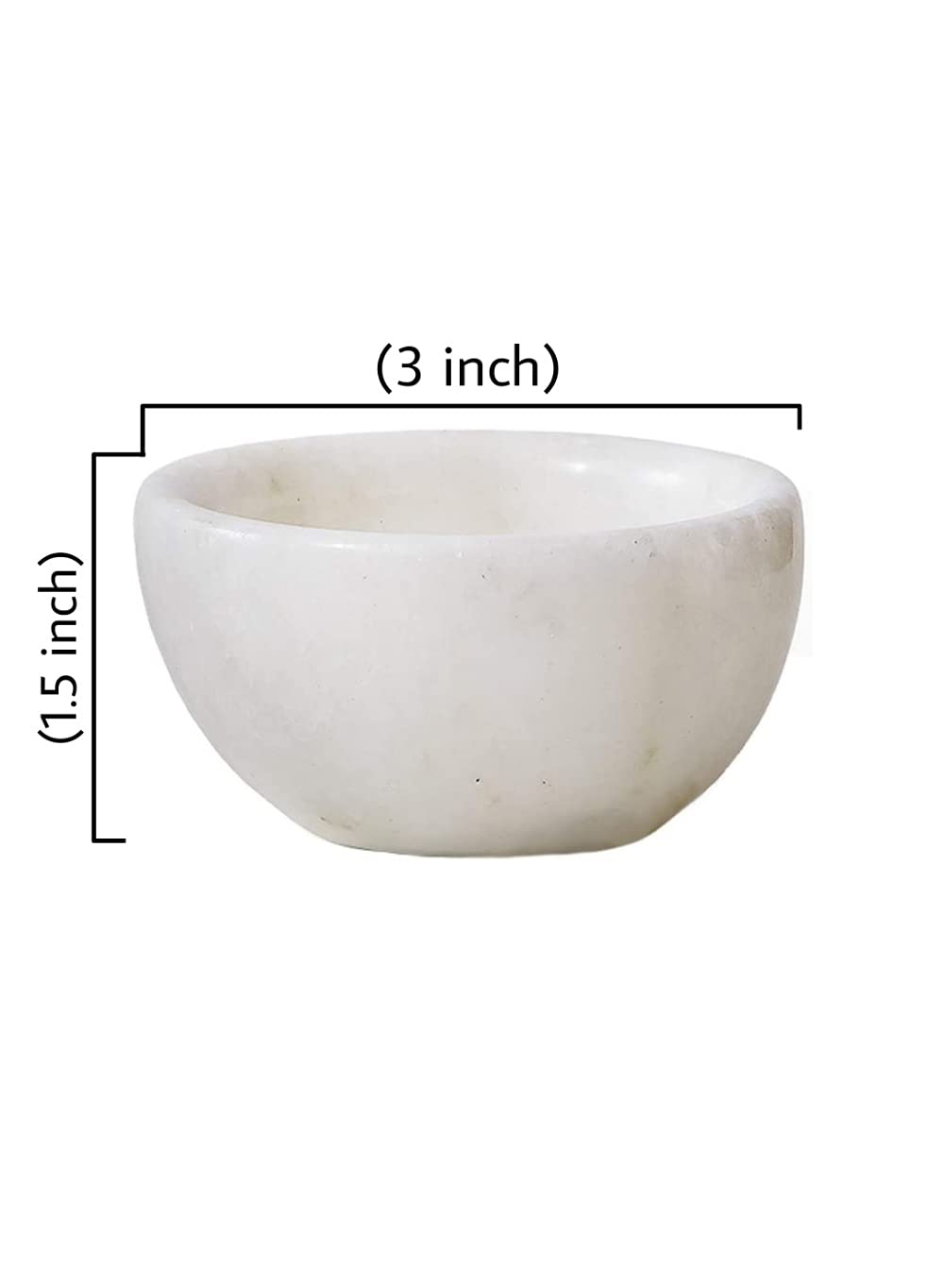 Serene Spaces Living Small White Natural Marble Bowl, Decorative Multi-Purpose Bowl- Use as Centerpiece Bowl, Candle Holder, 1.5" Tall & 3" Diameter, Set of 2