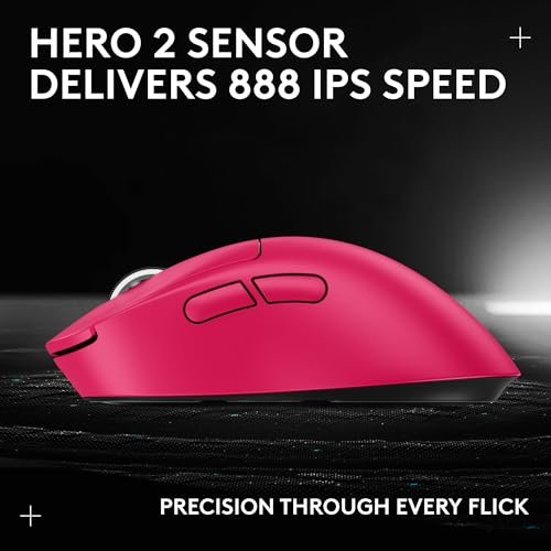 Logitech G PRO X SUPERLIGHT 2 Wireless Gaming Mouse, 60g Pro-Grade with 5 Programmable Buttons, 44k DPI Sensor, 8kHz Report Rate, USB-C Charging for PC/Mac - Black
