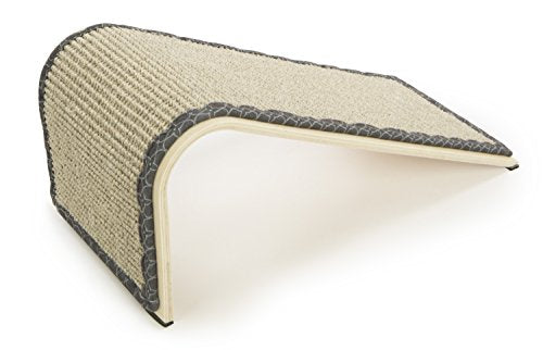 SmartyKat Sisal Angle Ramp Cat Scratcher for Indoor Cats & Kittens, Durable Sisal & Wood Scratching Pad, Includes Catnip, Gray/Taupe